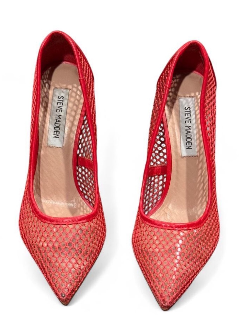 Steve Madden Red Mesh Pointed Pumps